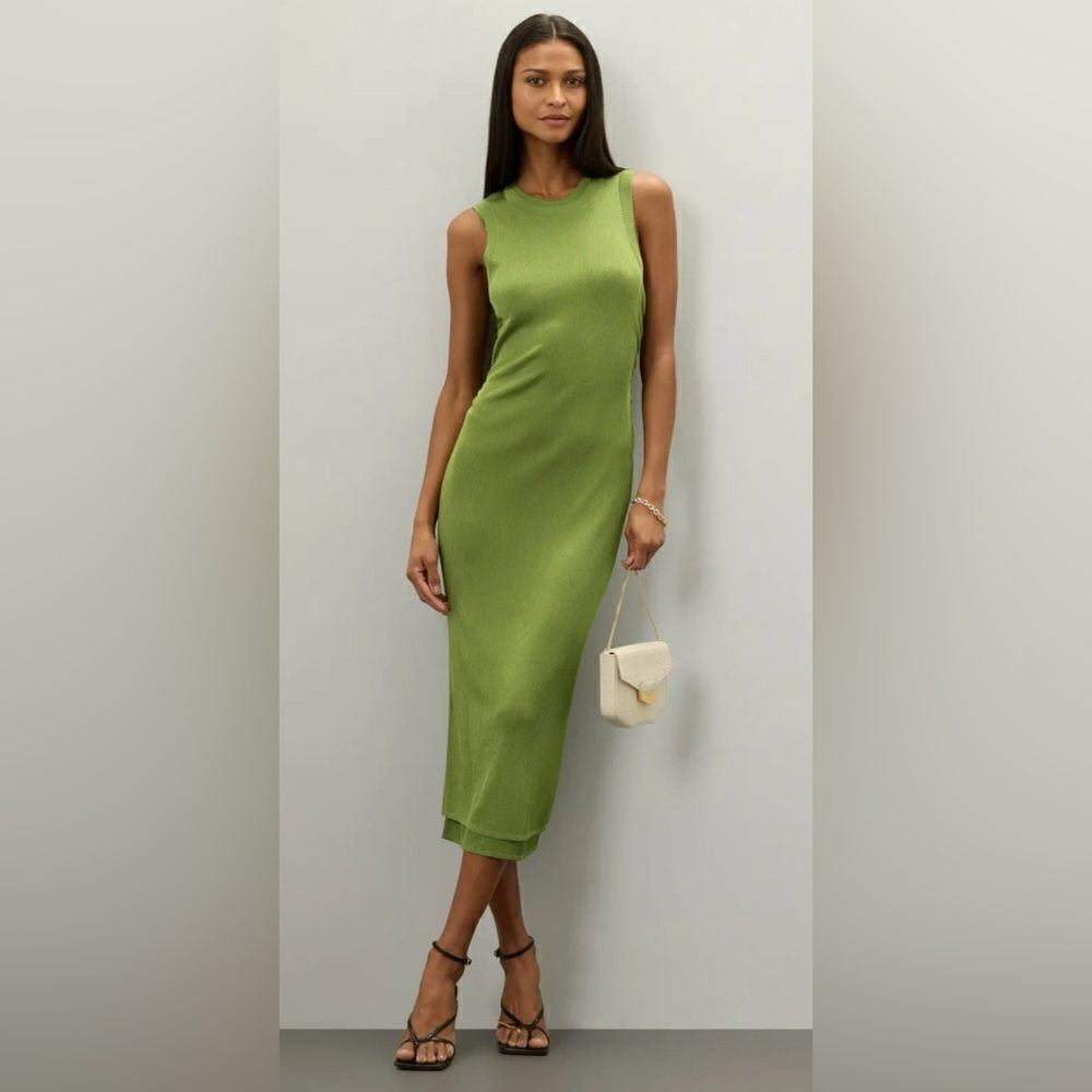 Atlein Collective Green Knit Midi Dress Size XL